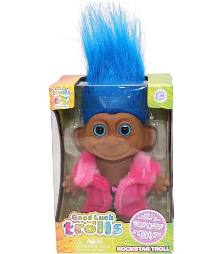 Good Luck Trolls 65th Anniversary - Rockstar Troll Doll, Dolls
